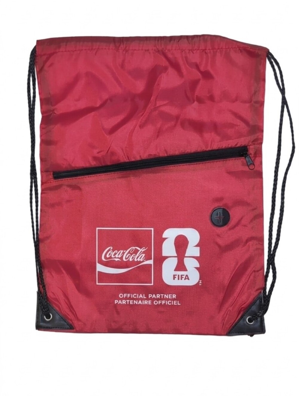 Coca Cola FIFA Official World Cup Soccer Red Drawstring Cinch Sack Backpack NWOT